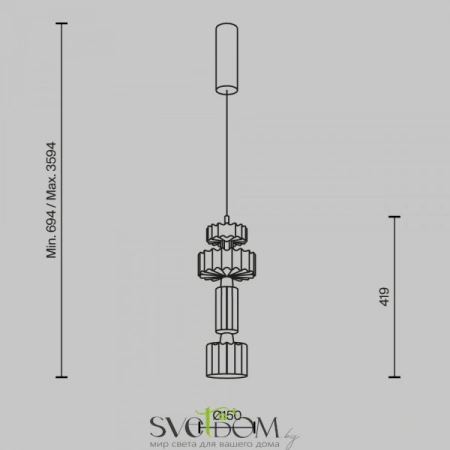 Подвесные светильники Maytoni MOD253PL-L18BS3K1 от Магазина Svetdom.by