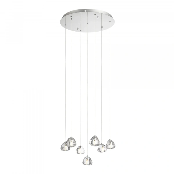 SL6017.101.07 Светильник подвесной ST-Luce Хром/Прозрачный с пузырьками воздуха LED 7*3W 3000K WATERFALL
