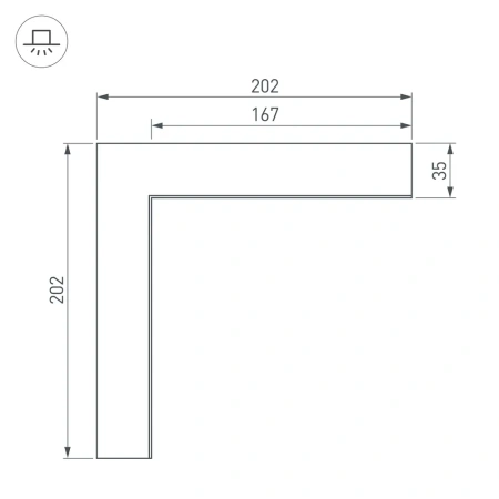 Угол SL-LINIA65-F внутренний Arlight 030124 Arlight
