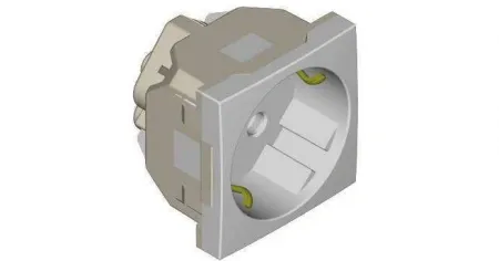 Розетка 2к+З  (45х45) - алюминий Efapel 45131 SAL