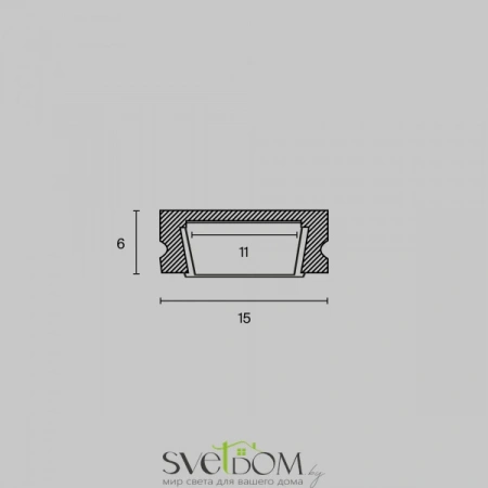 Алюминиевый  профиль накладной 15x6 ALM001S-2M