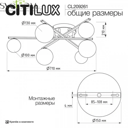 Люстры потолочныеCL209261 CITILUX | Svetdom.by