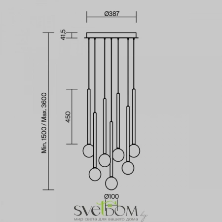 Подвесные светильники Maytoni MOD383PL-L20BBS3K от Магазина Svetdom.by