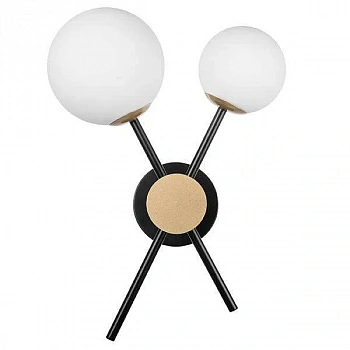 Lightstar 815620 Бра CROCO 2х40W E14 ЧЕРНЫЙ МАТОВЫЙ/ЗОЛОТО