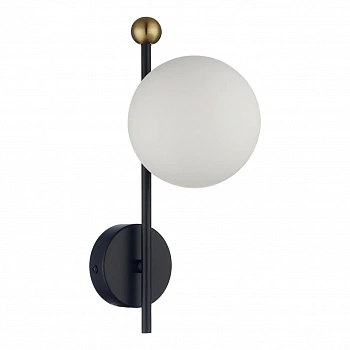 6581/1W MODERNI LN24 черный, золотой/белый металл  /стекло Настенный светильник E14 1*40W 220V MELODY