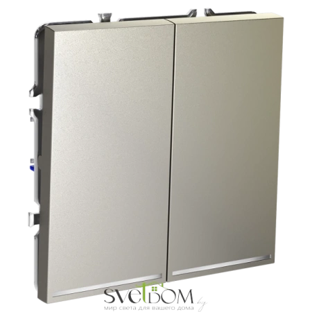 Выключатель двухклавишный с подсветкой Voltum S70 VLS020204  Voltum VLS020204