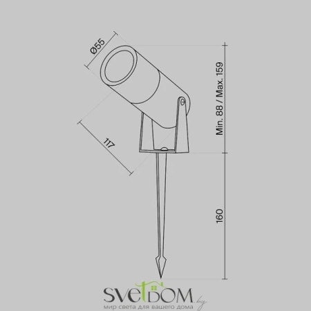Ландшафтный светильник Outdoor O050FL-L5W3K Maytoni