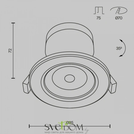 Встраиваемые светильники Maytoni DL013-6-L9W от Магазина Svetdom.by