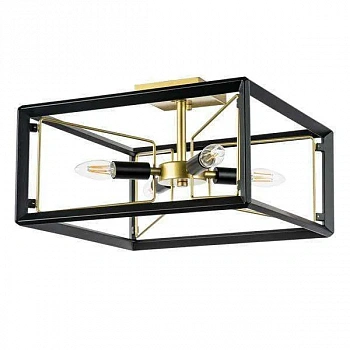 Lightstar 713347 Люстра REGOLO 4х40W E14 ЧЕРНЫЙ МАТОВЫЙ/ЗОЛОТО