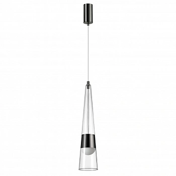5044/12L L-VISION ODL24 301 глянц.темн.хром/прозрачный/металл/стекло Подвес LED 12W 3000K 1334Лм LUMP
