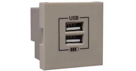 Розетка USB двойная - зарядная - платина Efapel 45439 SPL