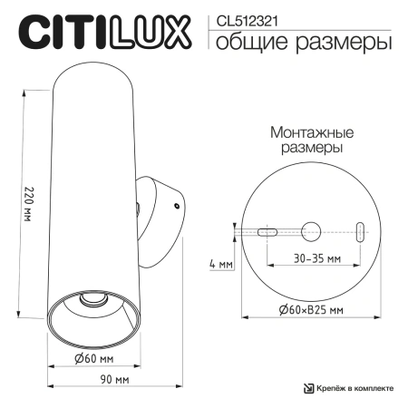 Настенный светильник Citilux AXEL CL512321 CITILUX