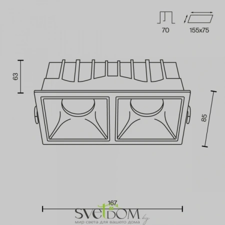 Встраиваемые светильники Maytoni DL043-02-15W3K-D-SQ-WB от Магазина Svetdom.by
