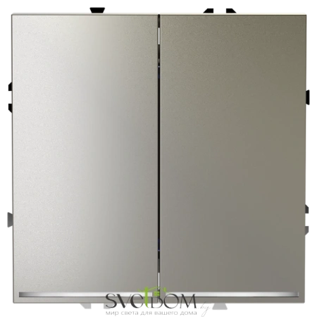 Выключатель двухклавишный с подсветкой Voltum S70 VLS020204  Voltum VLS020204