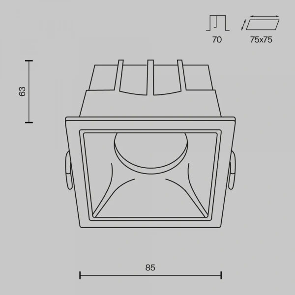 Встраиваемый светильник Technical DL043-01-15W4K-D-SQ-W
