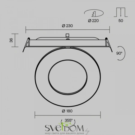 Встраиваемые светильники Maytoni DL102-12W2.7K-B от Магазина Svetdom.by