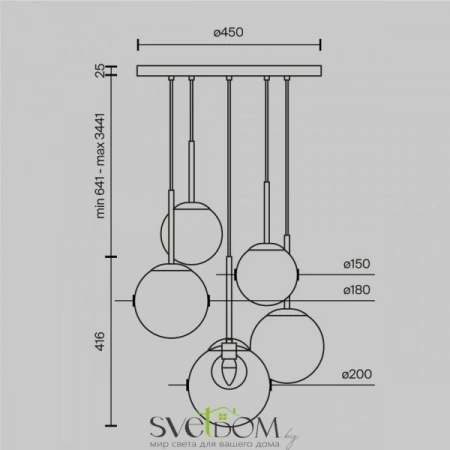 Подвесные светильники Maytoni MOD521PL-05G от Магазина Svetdom.by