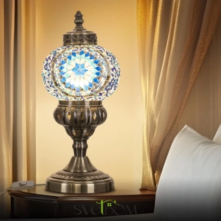 CITILUX CL419816 Каир Мозаика Синяя Св-к Настольный CITILUX