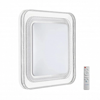 7685/EL MARON SN 130 Светильник пластик/серебристый LED 70Вт 3000-6000K 490х490 IP43 пульт ДУ SUZY SILVER