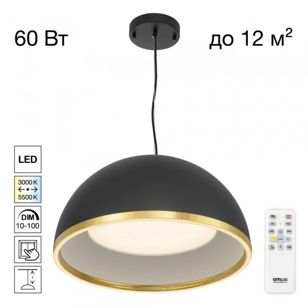 CITILUX CL736251 FLOOM Черный+Золото Светильник Подвесной