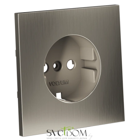 Накладка для розетки с заземлением Voltum S70 METAL Никель VLSM000611 Voltum VLSM000611