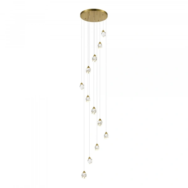 SL6114.203.12 Светильник подвесной ST-Luce Золотистый/Прозрачный LED 12*3W 3000K CASCATO