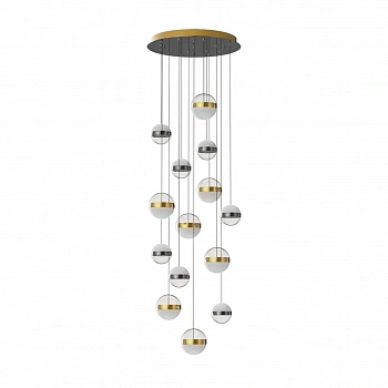 5037/132L L-VISION ODL24 389 ант.бронза/никель/прозрачн/молочный/металл/акрил Люстра каскадная LED132W 4000K 6600лм RONI