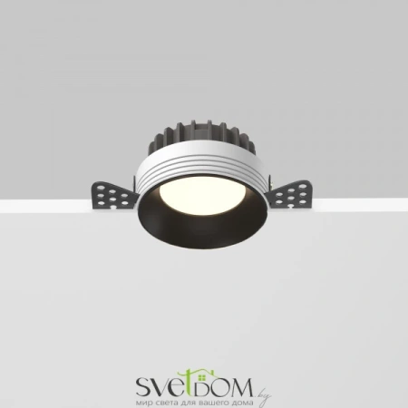 Встраиваемый светильник (Набор) Maytoni DL055-8W3-4-6K-TRS-B Okno, 8Вт, LED, Черный, IP 44 Maytoni