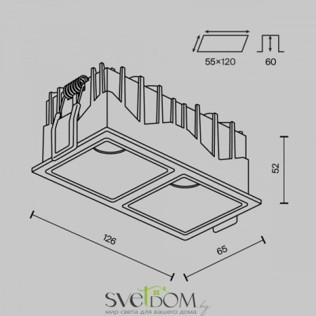 Встраиваемые светильники Maytoni DL043-02-10W3K-SQ-W-1 от Магазина Svetdom.by