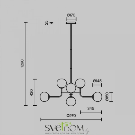 ЛюстрыMOD221-PL-08-G Maytoni | Svetdom.by