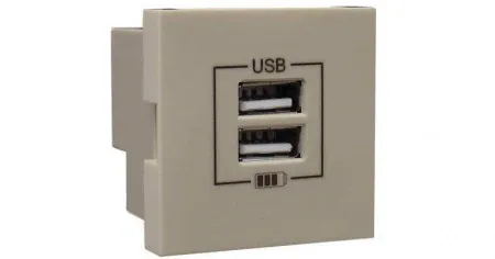 Розетка USB двойная - зарядная - жемчуг Efapel 45439 SPE