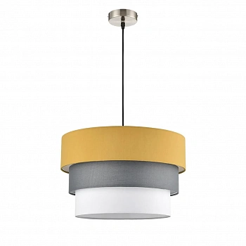 8038/3 MODERNI LN25 133 никель/желтый/серый/белый, металл/текстиль Подвесной светильник Е27 3*60W 220V ILAIDA