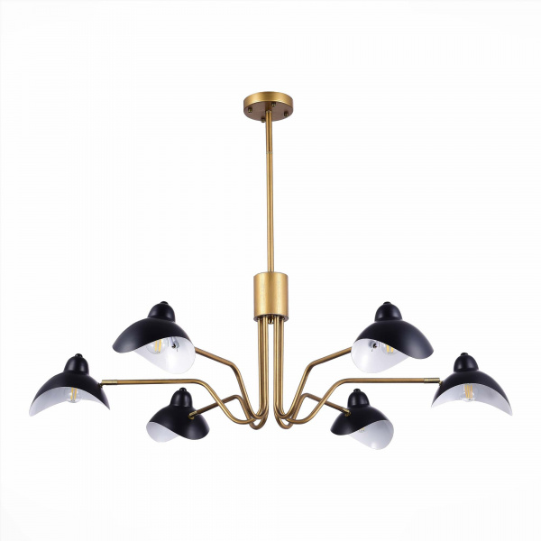 SL1801.313.06 Люстра подвесная ST-Luce Античная бронза/Черный E14 6*60W MINNE