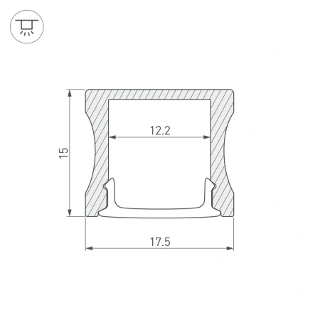 Профиль с экраном ALU-SLIM-H15-2000 ANOD+FROST Arlight 018246 Arlight