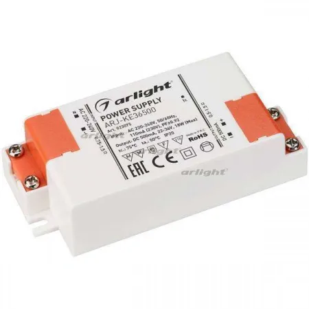ARLIGHT Блок питания ARJ-KE36500 (18W, 500mA, PFC) (Arlight, IP20 Пластик, 5 лет)