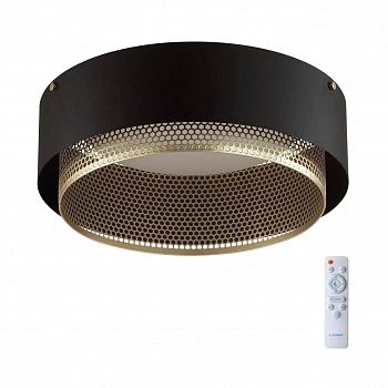 7692/48L AVRA LED SN Светильник металл/акрил/белый/черный/шампань LED 48Вт 3000-6000K D410 IP20 пульт ДУ ANTEY