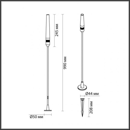 7020/4GA NATURE ODL25 708 Ландшафтный светильник 990мм металл/акрил IP65 LED 4W CRI 90 3000K 24V CANNA (нужен драйвер 357781/357782) Odeon Light