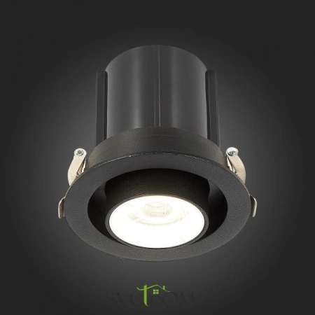 ST702.448.12 Св-к встр. Черный LED 1*12W 4000K 900Lm Ra80 24° IP20 D90xH92 180-240V Встраиваемые светильники ST LUCE