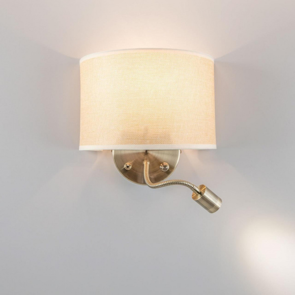 Citilux Декарт CL704306 Бра с бежевым абажуром и диммером