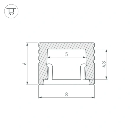 Профиль SL-MINI-8-H6-2000 ANOD BLACK Arlight 030522 Arlight