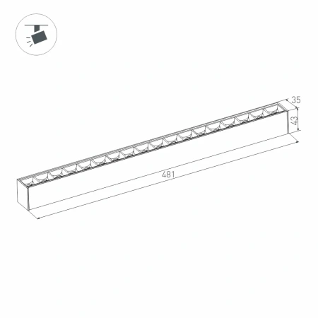 Светильник MAG-LASER-45-L480-18W Warm3000 (BK, 15 deg, 24V) Arlight 026941 Arlight