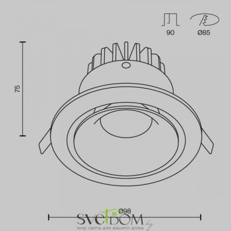 Встраиваемые светильники Maytoni DL031-L12W4K-W от Магазина Svetdom.by