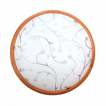 3107 GL-WOOD SN Светильник стекло/белое/св. орех E27 3*100Вт D560 LUARO WOOD