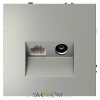 Розетка TV+RJ Voltum S70 Сталь VLS060705 Voltum VLS060705