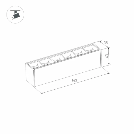 Светильник MAG-LASER-45-L160-6W Warm3000 (BK, 15 deg, 24V) Arlight 026935 Arlight