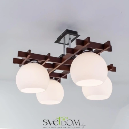 Citilux Нарита CL114141 Люстра деревянная Венге Хром CITILUX