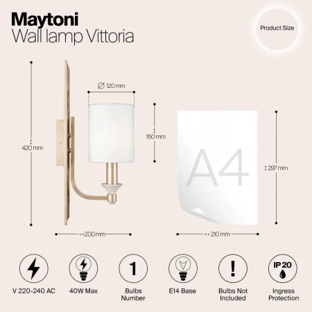 Настенные светильники H005WL-01BG Maytoni | Svetdom.by