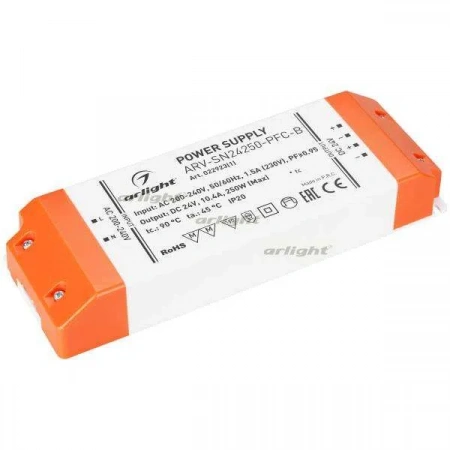 ARLIGHT Блок питания ARV-SN24250-PFC-B (24V, 10.4A, 250W) (Arlight, IP20 Пластик, 3 года)