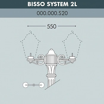 Консоль для паркового фонаря FUMAGALLI BISSO SYS 2L  000.000.S20.A0