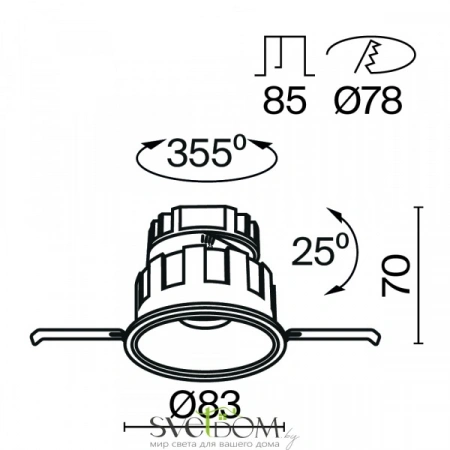 Встраиваемые светильники Maytoni DL057-10W3K-W от Магазина Svetdom.by